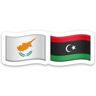 Saint cyprus and Libya emoji flag sticker