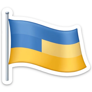 bandera dividida horizontalmente en tres colores: blanco, azul y amarillo (en ese orden) sticker