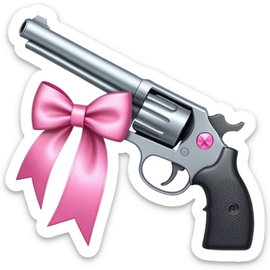 Gun with pink bow sticker