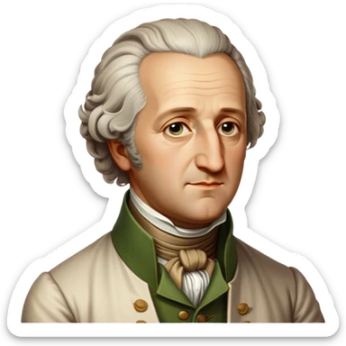 Cinematic Realistic Johann Wolfgang von Goethe Portrait Emoji, depicted as an intellectual literary giant with a thoughtful gaze and refined attire, rendered with detailed textures and warm classical lighting that captures his enduring literary influence. sticker