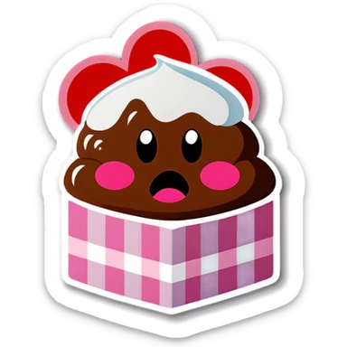 poop emoji valentines chocolate box sticker