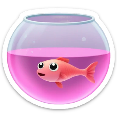 Pink fish bowl sticker