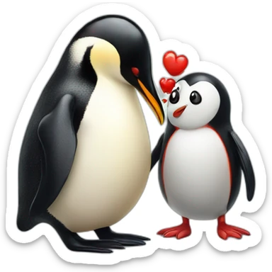 penguim and a ladybug in love sticker