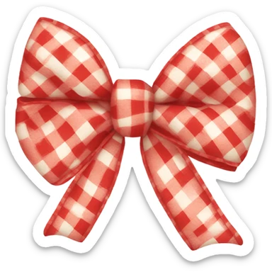 Red gingham bow sticker