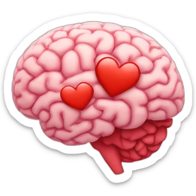 brain and heart hybrid sticker