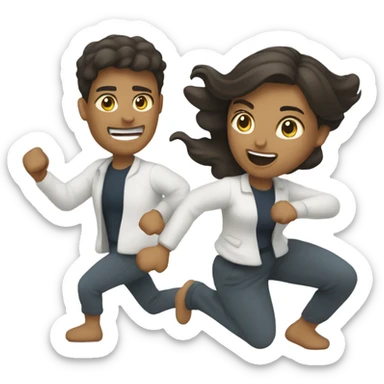 Females chasing a guy sticker