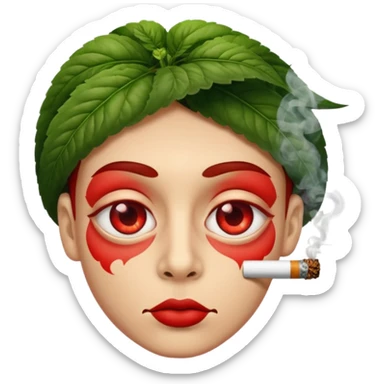 Emoji Smoking weed sticker