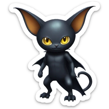 Shiny Dark-type-Poison-type-Fakémon-Bat-Cat full body sticker