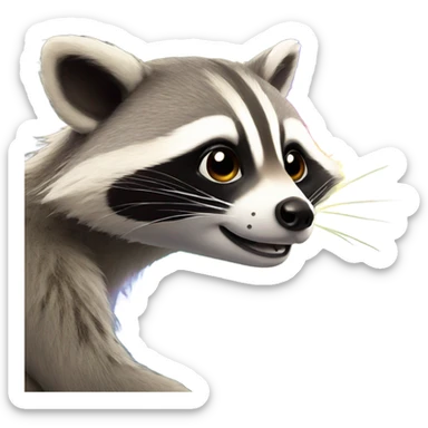 rainbow raccoon sticker