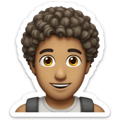 arab guy with curly hair sticker