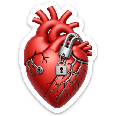 Anatomical heart with lock sticker