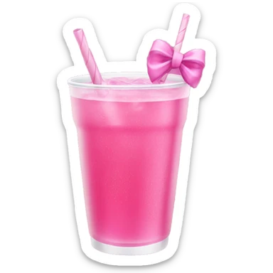 Pink drink with bow sticker