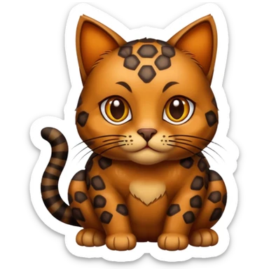 dark brown cat wand tortoise shell fur sticker