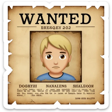 Wanted poster sticker