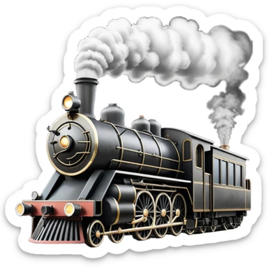 front view of an old-fashion steam train coming down the tracks sticker