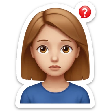 Girl, Questioning face, thinking sticker