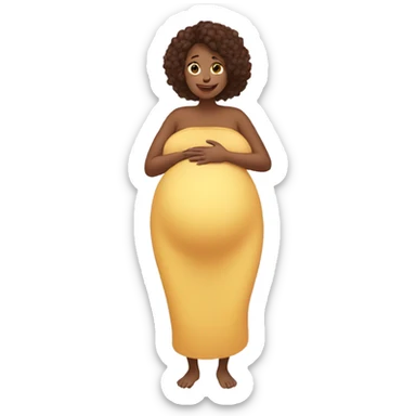 woman pregnant with twins holding her belly sticker