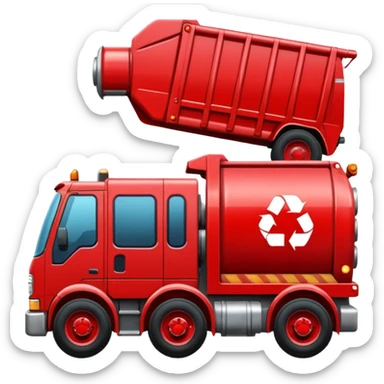 garbage truck red sticker