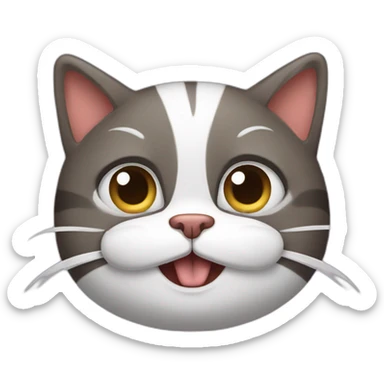 barber cat with mustache sticker