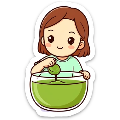 girl with matcha sticker