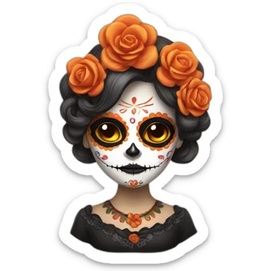 dia de los muertos girl happy sticker