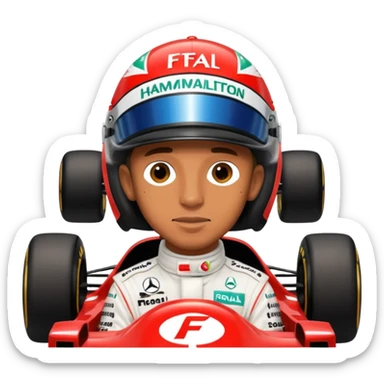 Lewis Hamilton in a f1 car sticker