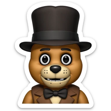 Freddy Fazbear (black small hat) from Five Nights At Freddy's Movie sticker