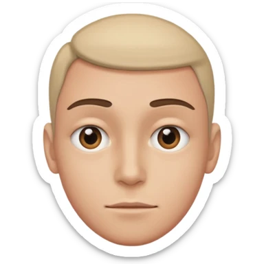 Head tilted to the left with only one side of face visible and eye is looking at camera sticker