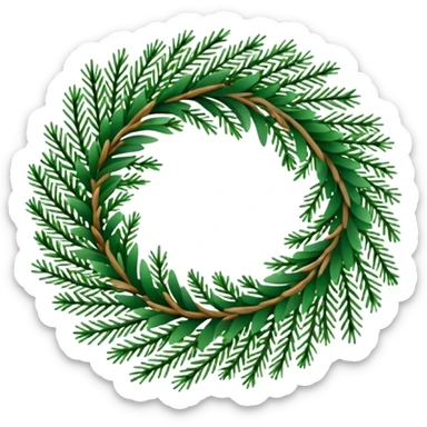 Holiday garland laying horizontally not in a circle sticker