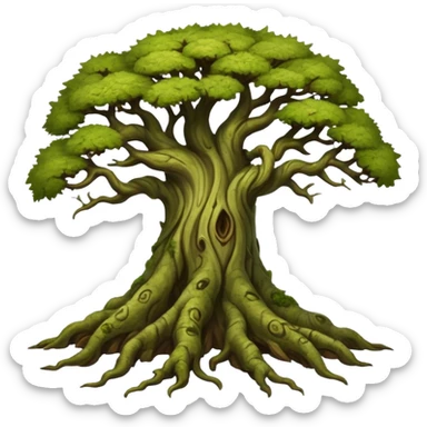 create a dnd style ancient_tree.png using 48x48 pixels size sticker