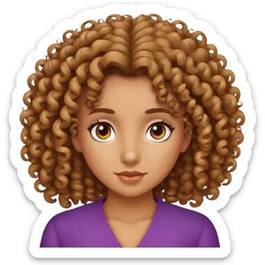   A girl that has curly and she a little tan  sticker