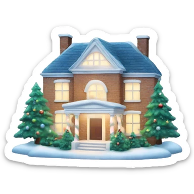 Christmas decor: a White House with glowing windows sticker