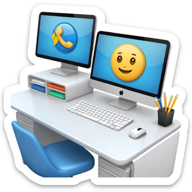 3D workplace  sticker