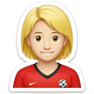 - Nam
- 15 tuổi
- Da vàng
- Tóc ngang vai
- Mặt bầu bĩnh, Cười mỉm, Mắt to, mũi to
- Áo bóng đá màu đỏ
 sticker