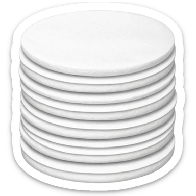 A pack of 50 round flat thin cotton pads sticker