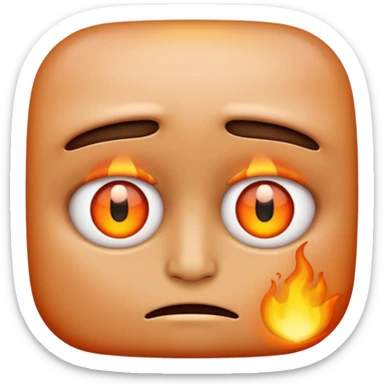 Error face with heat eyes sticker