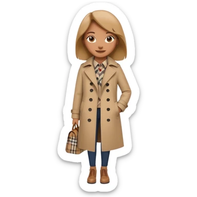 Full body Woman wearing Burberry coat sticker