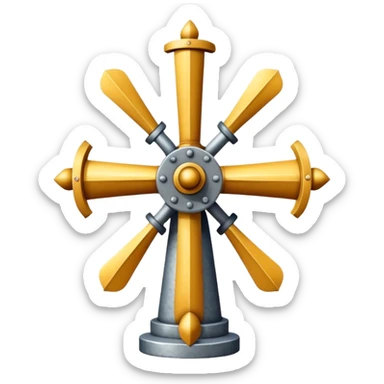 une croix avec quatre bras coudés à angle droit, tournés tous dans le même sens, comme un moulin figé sticker