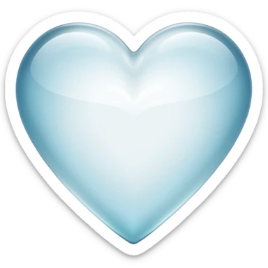 white heart with a glass look sticker