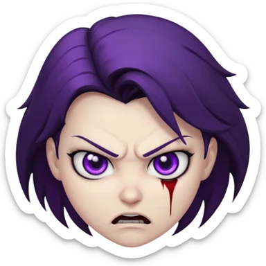 Shadowheart from Baldur's Gate 3, angry expression, concise details, no text sticker