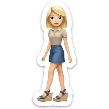 Blonde with wedges on sticker