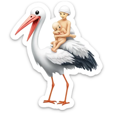 Stork with baby sticker