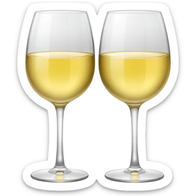 two white wine morder glasses cheering sticker