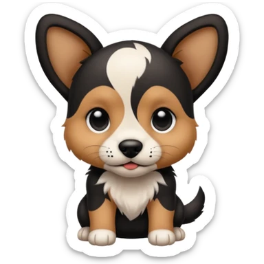 puppy with tattoo on its face sticker