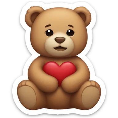 Teddy bear holding arms in a heart shape sticker