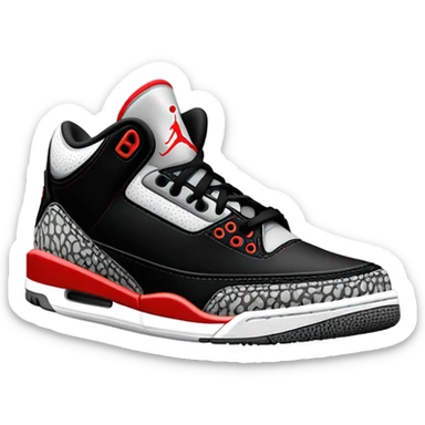 Red and black Jordan 3 shoe  sticker