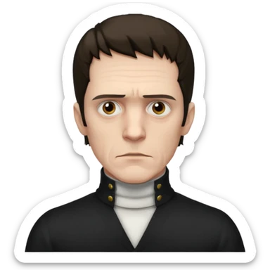 dr victor frankenstein white turtleneck  sticker