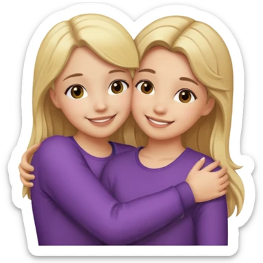 Make me and my friend hug (blonde girl and brunette girl) sticker