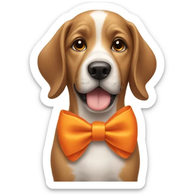 Dog with orange bow sticker