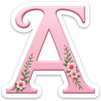 Pink romantic alphabet letter sticker